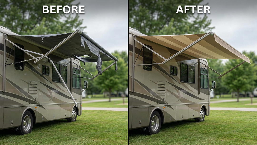 Typical new awning installation